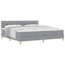 Box spring seng med pude Lysegrå 200 x 200 cm Stof