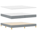 Box spring seng med pude Lysegrå 200 x 200 cm Stof