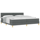 Box spring seng med pude Mørkegrå 200 x 200 cm Stof