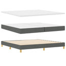 Box spring seng med pude Mørkegrå 200 x 200 cm Stof