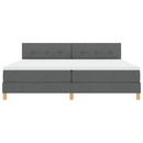 Box spring seng med pude Mørkegrå 200 x 200 cm Stof