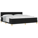Box spring seng med pude med hovedgærde Sort 200 x 200 cm Stof
