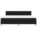 Box spring seng med pude med hovedgærde Sort 200 x 200 cm Stof