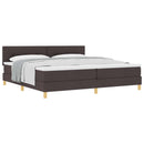 Box spring seng med pude Mørk Brun 200 x 200 cm Stof