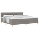 Box spring seng med pude Gråbrun 200 x 200 cm Stof