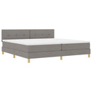 Box spring seng med pude Gråbrun 200 x 200 cm Stof