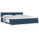 Box spring seng med pude med hovedgærde Blå 200 x 200 cm Stof