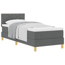 Box spring seng med pude Mørkegrå 80 x 200 cm Stof