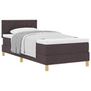 Box spring seng med pude Mørk Brun 90 x 190 cm Stof