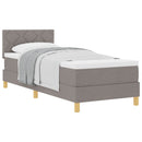 Box spring seng med pude Gråbrun 90 x 190 cm Stof