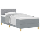 Box spring seng med pude Lysegrå 90 x 200 cm Stof