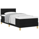 Box spring seng med pude med hovedgærde Sort 90 x 200 cm Stof