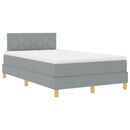 Box spring seng med pude Lysegrå 120 x 190 cm Stof
