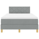 Box spring seng med pude Lysegrå 120 x 190 cm Stof