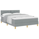 Box spring seng med pude Lysegrå 140 x 190 cm Stof