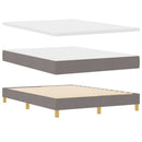 Box spring seng med pude Gråbrun 140 x 190 cm Stof