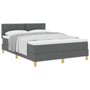 Box spring seng med pude Mørkegrå 140 x 200 cm Stof
