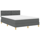 Box spring seng med pude Mørkegrå 140 x 200 cm Stof