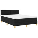 Box spring seng med pude med hovedgærde Sort 140 x 200 cm Stof