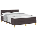 Box spring seng med pude Mørk Brun 140 x 200 cm Stof