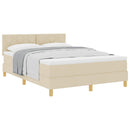 Box spring seng med pude med hovedgærde Creme 140 x 200 cm Stof