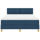 Box spring seng med pude med hovedgærde Blå 140 x 200 cm Stof