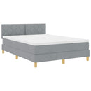 Box spring seng med pude Lysegrå 160 x 200 cm Stof