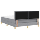 Box spring seng med pude Lysegrå 160 x 200 cm Stof