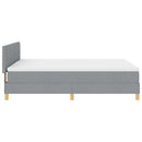 Box spring seng med pude Lysegrå 160 x 200 cm Stof