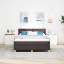 Box spring seng med pude Mørk Brun 160 x 200 cm Stof