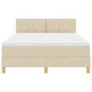 Box spring seng med pude med hovedgærde Creme 160 x 200 cm Stof