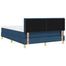 Box spring seng med pude med hovedgærde Blå 160 x 200 cm Stof