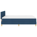 Box spring seng med pude med hovedgærde Blå 160 x 200 cm Stof