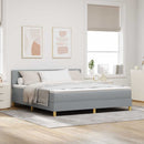Box spring seng med pude Lysegrå 180 x 200 cm Stof