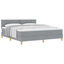 Box spring seng med pude Lysegrå 180 x 200 cm Stof