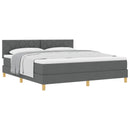 Box spring seng med pude Mørkegrå 180 x 200 cm Stof