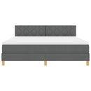 Box spring seng med pude Mørkegrå 180 x 200 cm Stof