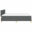 Box spring seng med pude Mørkegrå 180 x 200 cm Stof