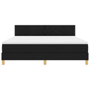 Box spring seng med pude med hovedgærde Sort 180 x 200 cm Stof