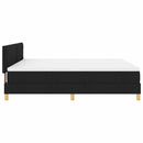 Box spring seng med pude med hovedgærde Sort 180 x 200 cm Stof