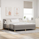 Box spring seng med pude Gråbrun 180 x 200 cm Stof