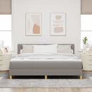 Box spring seng med pude Gråbrun 180 x 200 cm Stof