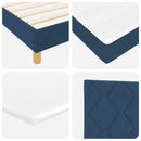 Box spring seng med pude med hovedgærde Blå 180 x 200 cm Stof