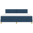 Box spring seng med pude med hovedgærde Blå 180 x 200 cm Stof