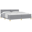 Box spring seng med pude Lysegrå 200 x 200 cm Stof