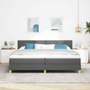 Box spring seng med pude Mørkegrå 200 x 200 cm Stof