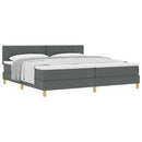 Box spring seng med pude Mørkegrå 200 x 200 cm Stof
