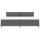 Box spring seng med pude Mørkegrå 200 x 200 cm Stof