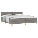 Box spring seng med pude Gråbrun 200 x 200 cm Stof