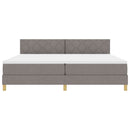 Box spring seng med pude Gråbrun 200 x 200 cm Stof